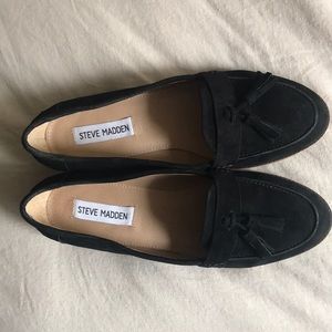 Steve Madden Makenzie Black Suede Loafers womens 8
